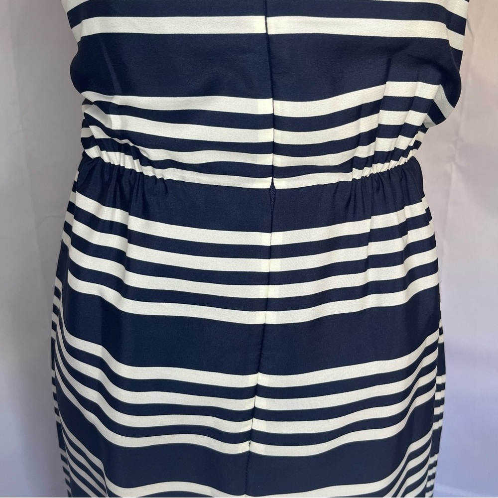 J. Crew Spaghetti Strap Striped Dress‎ Navy & White Size 8 - Picture 7 of 8